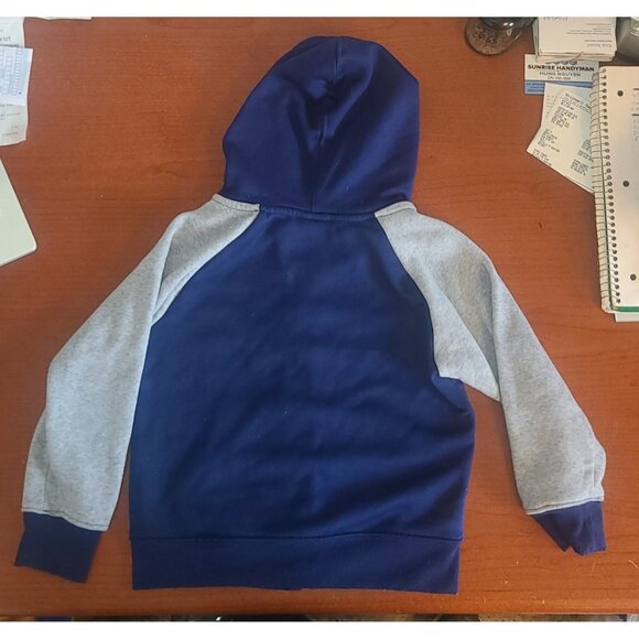 RBX Performance Boys Hoodie 5-6 Full Zip Cotton Blend Pockets Blue Gray - Picture 2 of 3